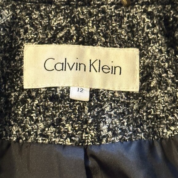 Calvin Klein Classic Double Breasted Large Buttons Wool Blend Jacket Size 12 - Picture 15 of 16